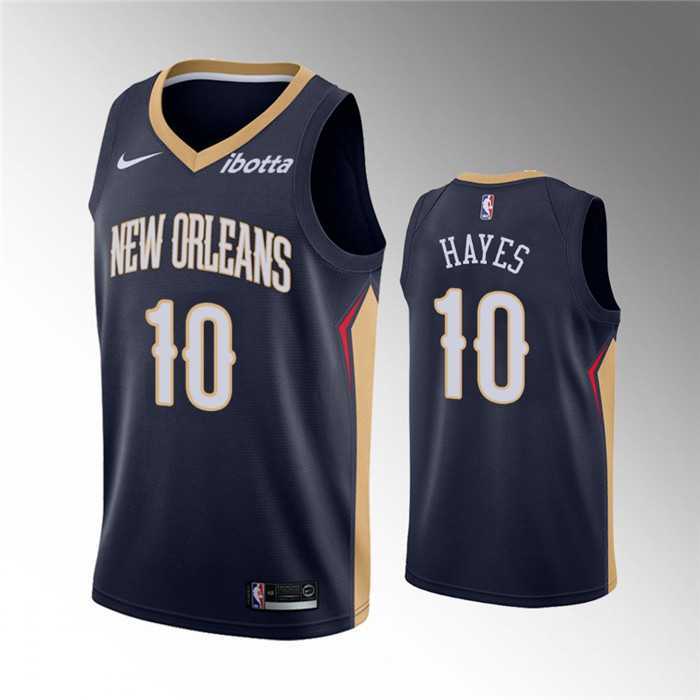 Men's New Orleans Pelicans #10 Jaxson Hayes Navy Icon Edition Stitched Jersey Dzhi